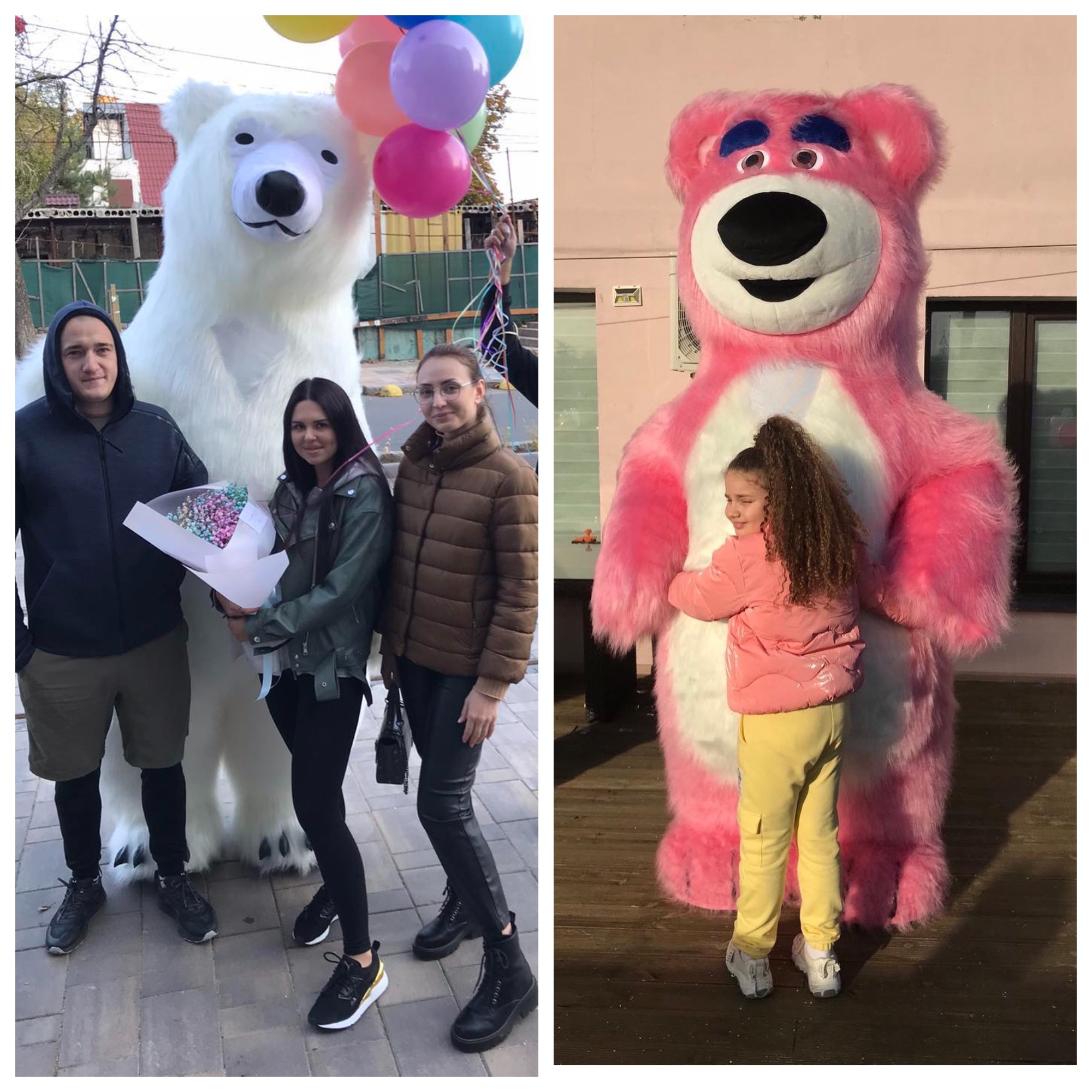 Белый /Розовый Медведь, Панда — гиганты поздравления Одесса